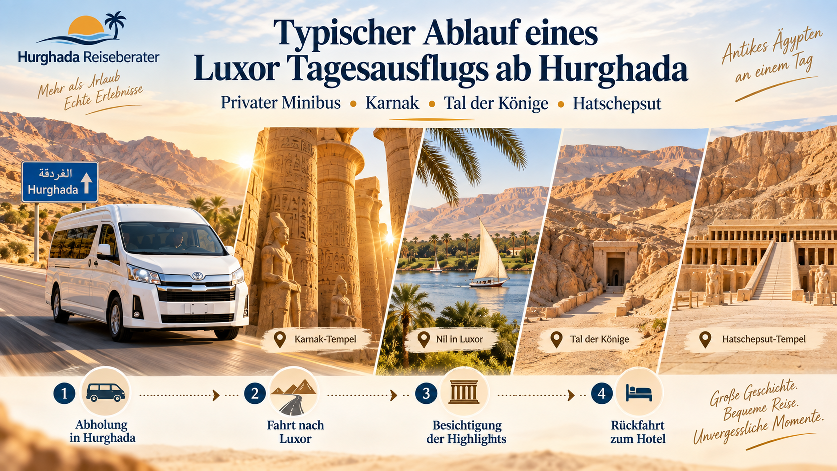 Typischer Ablauf eines Luxor Tagesausflugs ab Hurghada